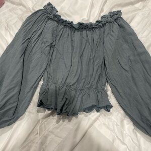 Blue Buttercub off the shoulder top